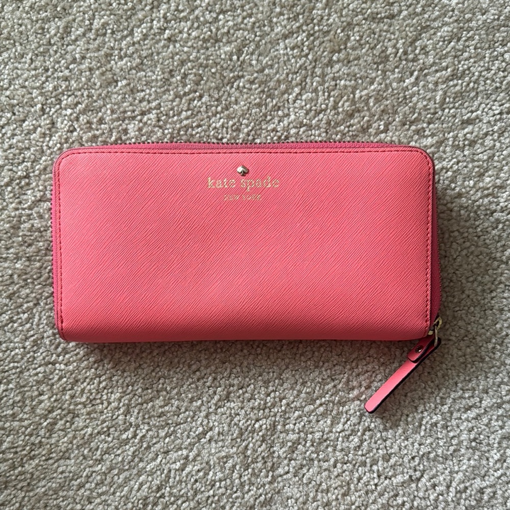 Kate Spade Pink Continental Wallet Leather